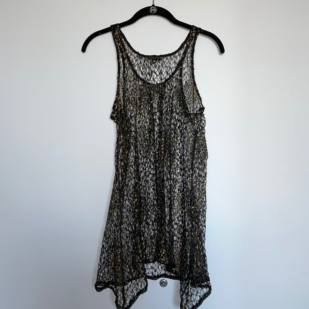 Black and Gold Swimsuit Cover Up